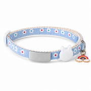 Personalized Floral Breakaway Pet Collar with Engraved ID Plate