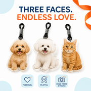 PawPrint Acrylic Pet Keychain | Custom 2D Pet Portrait Keyring | Personalized Gift