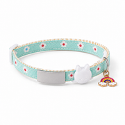 Personalized Floral Breakaway Pet Collar with Engraved ID Plate