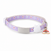 Personalized Floral Breakaway Pet Collar with Engraved ID Plate