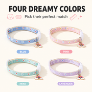 Blue pink mint and lavender collar colors
