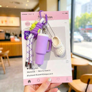 Purple sports tumbler charm gift presentation