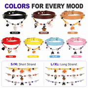 Halloween pet collar color and strand size options
